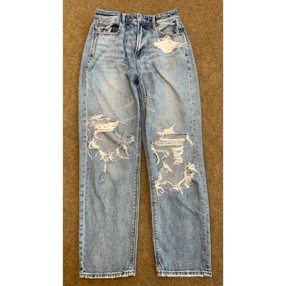 American Eagle Jeans Womens 4 High Rise 90s Boyfriend Distressed Comfort Denim